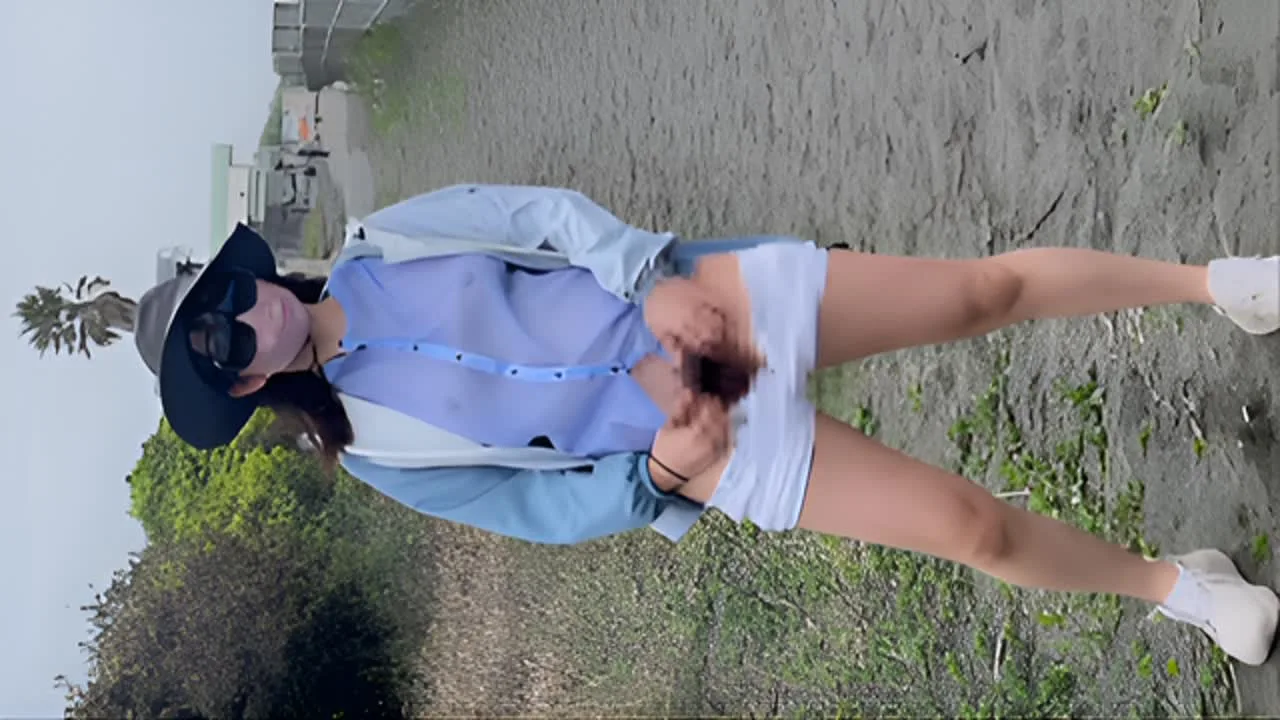 急に海が見たくなった露出狂の変態女 砂浜で野外露出 透けオッパイとマン毛を晒して大興奮! - FC2 Video