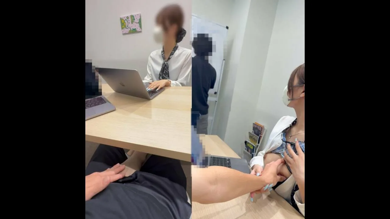 撮影バレ見せつけ19会議中にこっそりおっぱい晒しさらに机の下で - FC2 Video - 358603